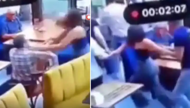 Garsona Tokat Atan Müşteri, Feci Bir Dayak Yedi!