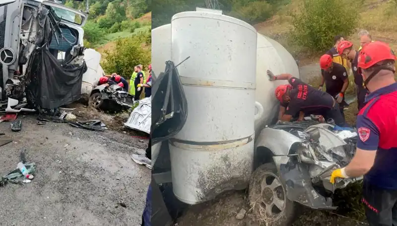 Beton Mikseri Kazası: Otomobilin Üzerine Devrildi, 1 Ölü 1 Yaralı