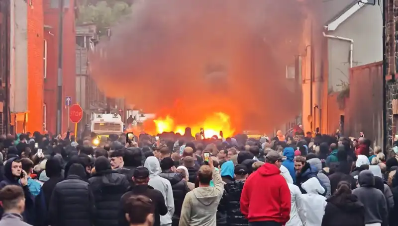 Kuzey İrlanda’da İsyan: Cinsel Saldırı Protestoları Sırasında Evler Alev Alev Yandı